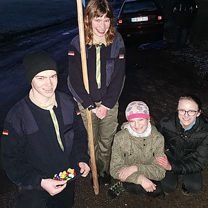 Pfadfinder der Sippe Skiren in der Gruppenstunde