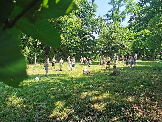 Ballspiel auf dem Pfingstlager der Sippen #echtepfadfinderfindenwege