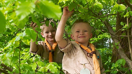 Wölflinge der Meuten in Tracht - traditionellle Tracht der Pfadfinder