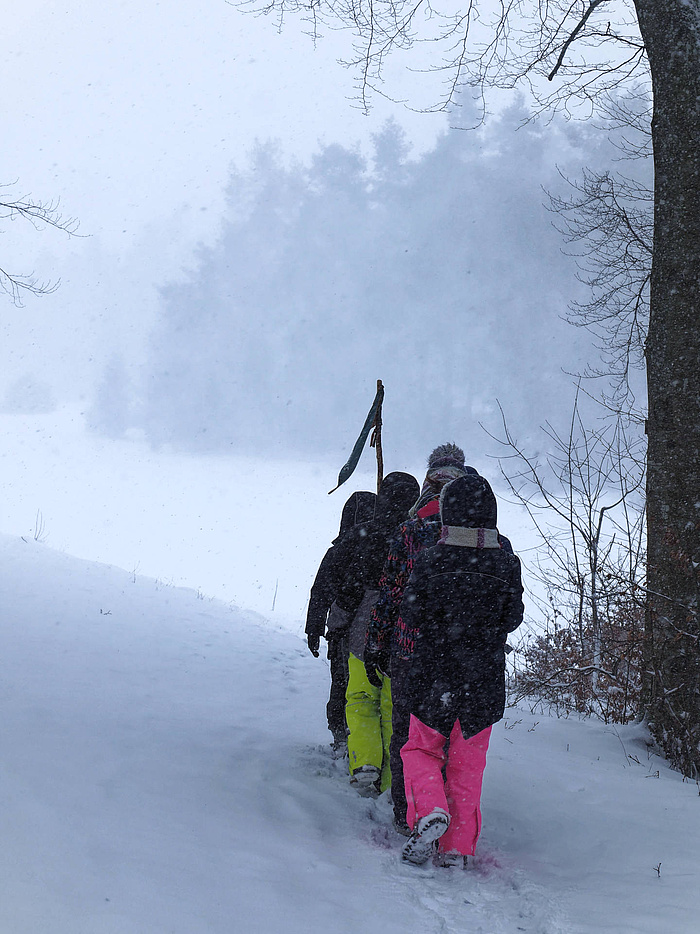 Eine Wanderung im Schnee.