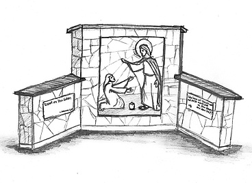 Zeichnung des Heiligendenkmals - Wikinger